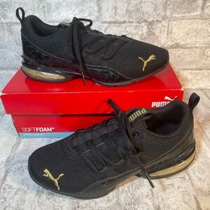 Puma Women’s Team Gold Riaze Prowl Leopard Black Sneakers Size 7 NWT